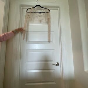 Windsor Nude Beaded Mesh Top